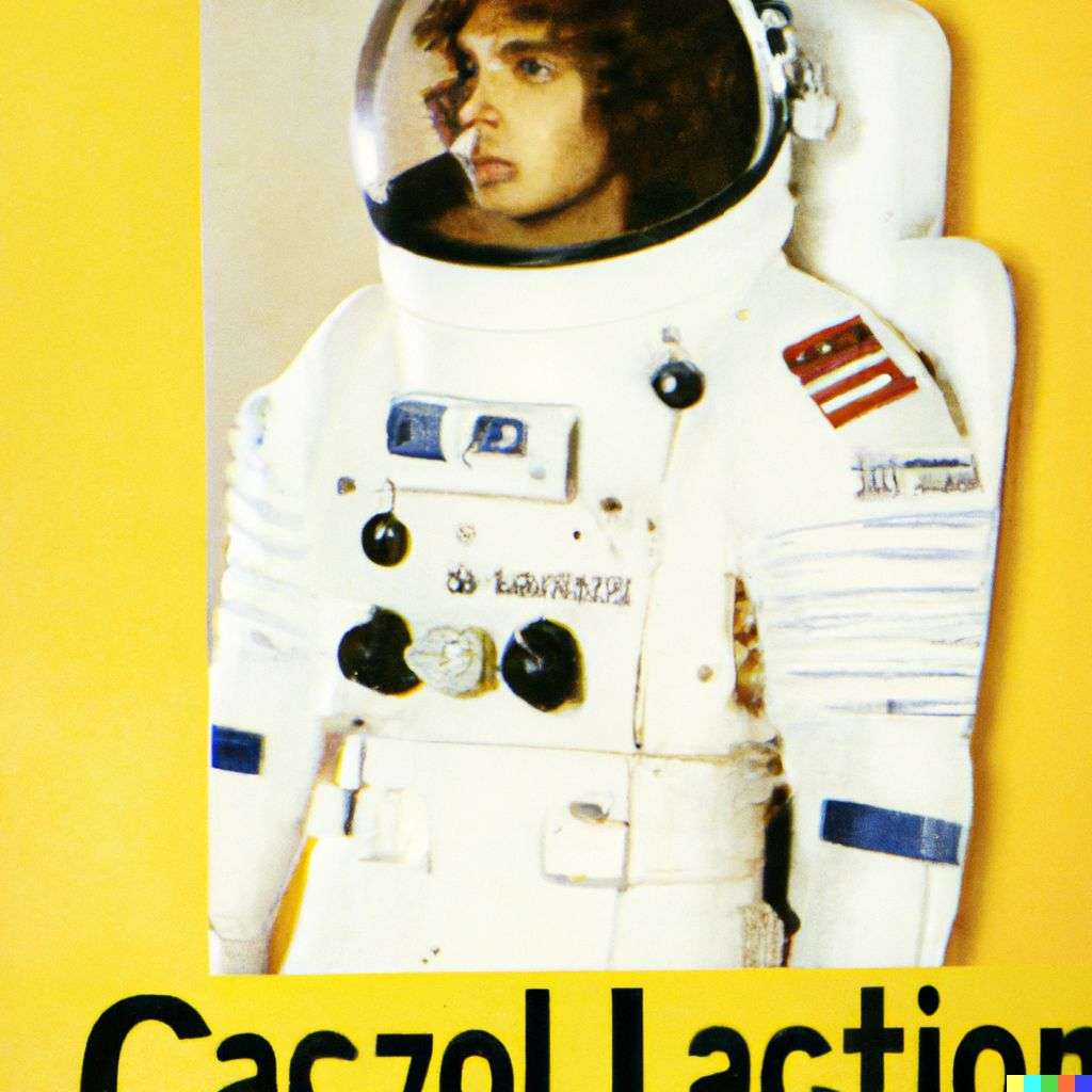an astronaut, advertisement from the '70s